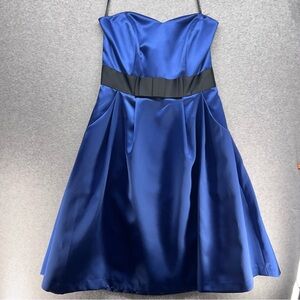 After Six Royal Blue Strapless Midi Dress
